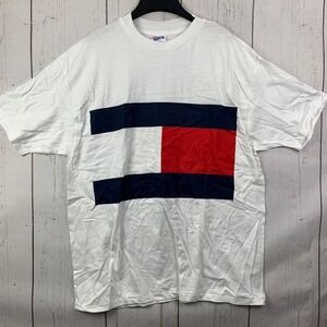 Vintage Tommy Hilfiger XL Beefy Hanes Casual T-Shirt New Men Single Stitching‎